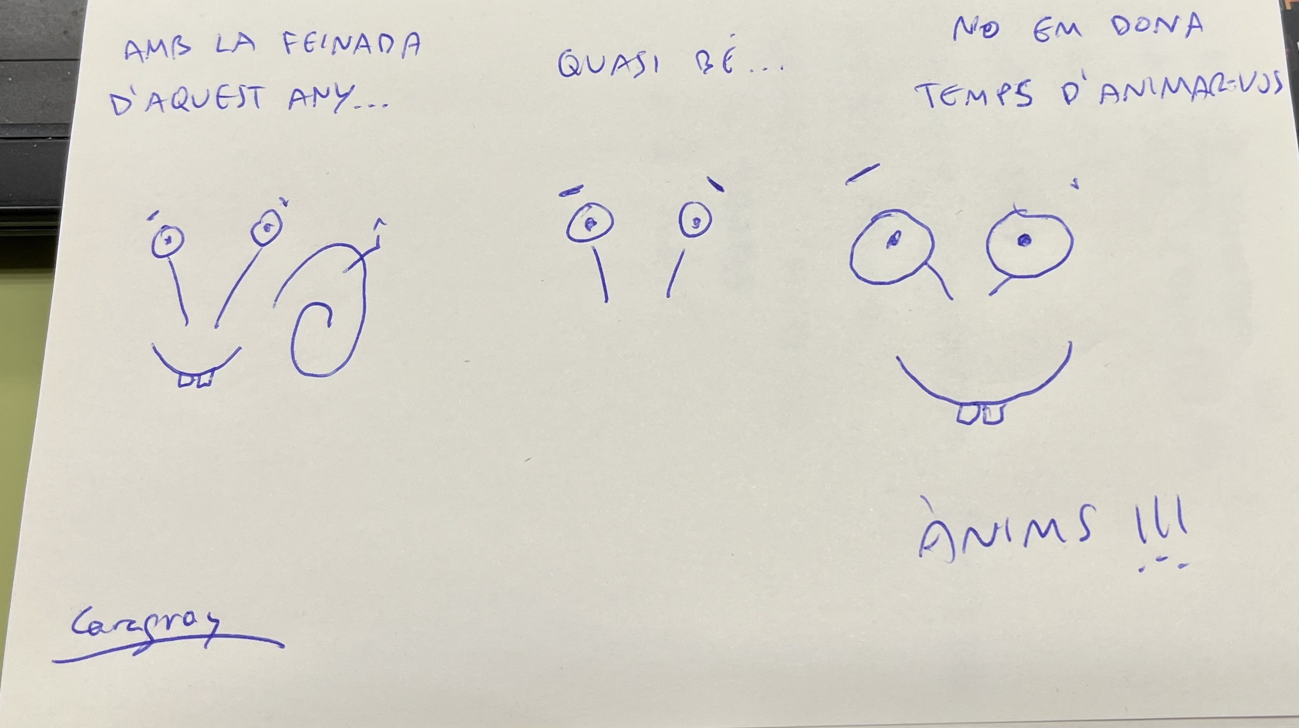 El caraguay anima els companys de l'Esteve.